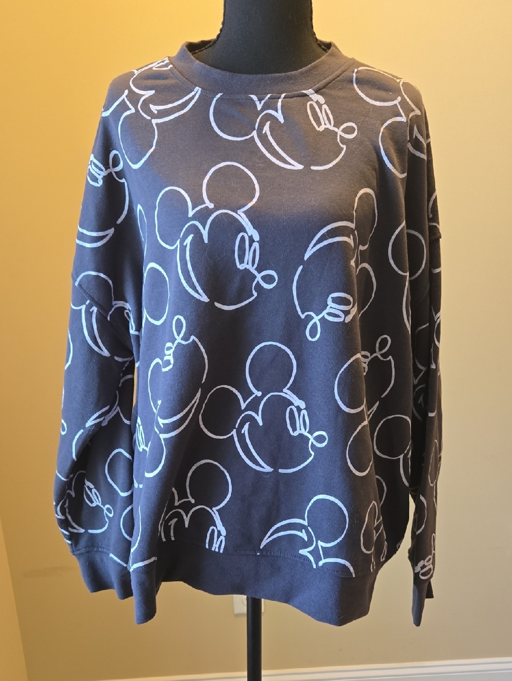 Disney Grey & White Mickey Mouse Graphic Sweatshirt